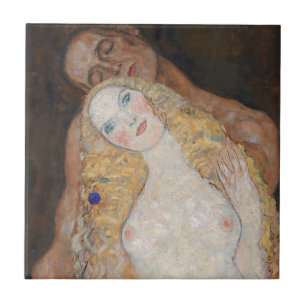Adam und Eve von Gustav Klimt Fliese