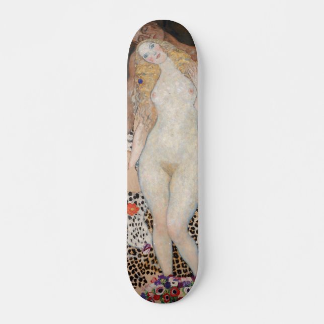 Adam und Eve von Gustav Klimt Skateboard (Vorne)