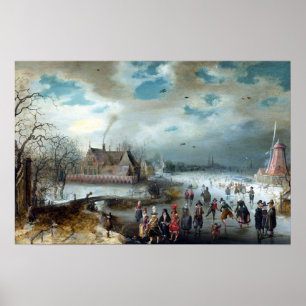 Adam van Breen Skaten auf dem Frozen Amstel Poster