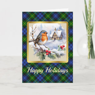 Adam Wappen & Tartan w/Robin Personalisierte Weihn Karte