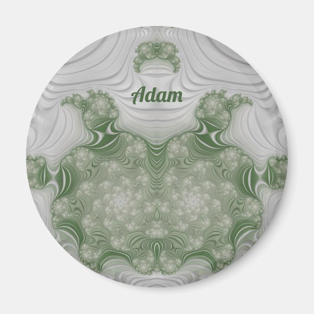ADAM ~ Weiß und Grün ~ Atemberaubendes Design Magnet (Vorne)