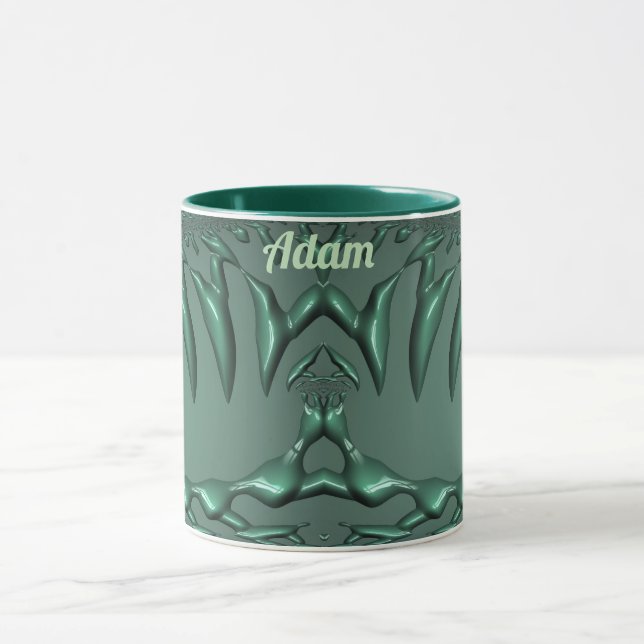 ADAM ~ Zany 3D Fraktal ~ Green 3D-Tasse Tasse (Zentrum)