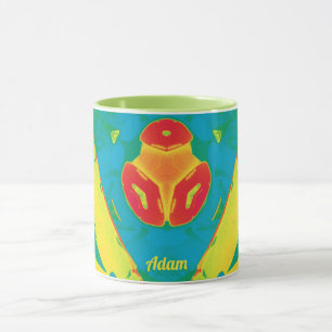 ADAM ~ Zany 3D ~ Yellow Red Green Tasse