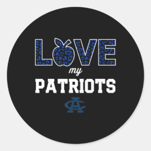 Adams Central Patriots Logo Liebe Mein Team hat Runder Aufkleber