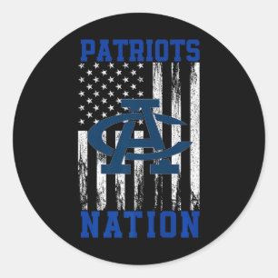 Adams Central Patriots Logo Nation HS Runder Aufkleber