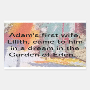 Adams erste Ehefrau Lilith Jeff Hankamer Artjunkha Rechteckiger Aufkleber