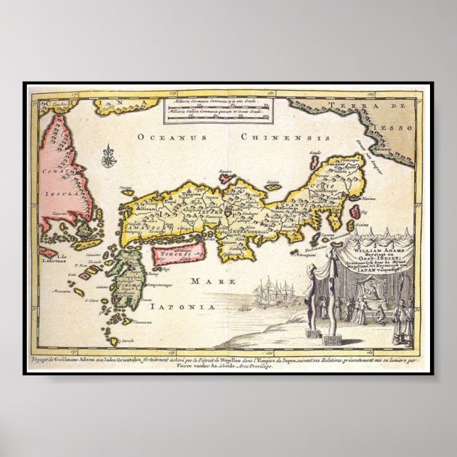 Adams Japan Map 1707 Poster (Vorne)