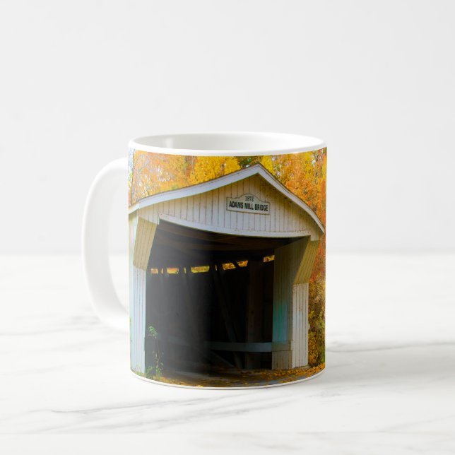 Adams Mill Old Covered Bridge, Indiana Kaffeetasse (Vorderseite Links)
