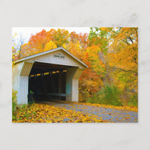 Adams Mill Old Covered Bridge, Indiana Postkarte
