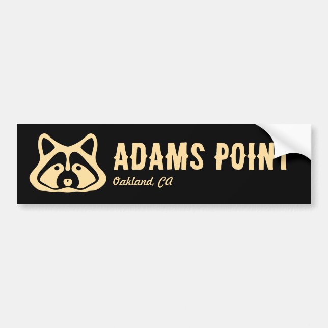 Adams Point Raccoon Bumper Sticker Autoaufkleber (Vorne)
