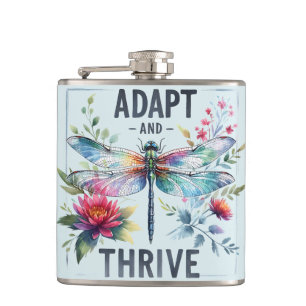 Adapt and Thrive - Artistic Dragonfly Flachmann