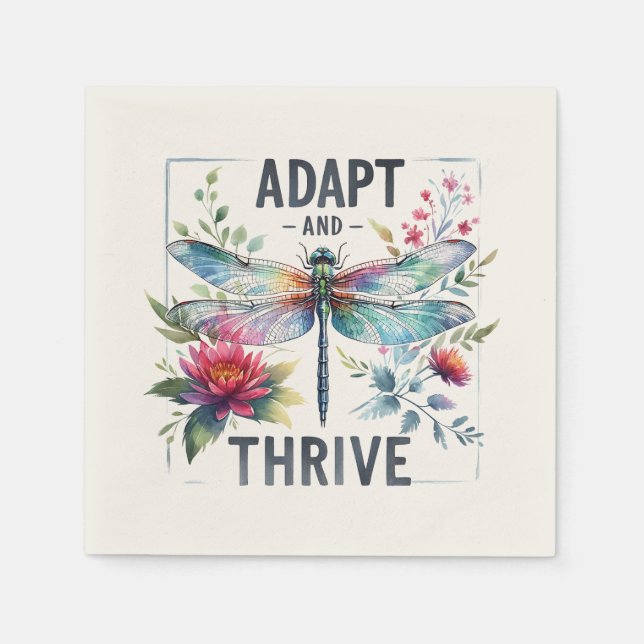 Adapt and Thrive - Artistic Dragonfly Serviette (Vorderseite)