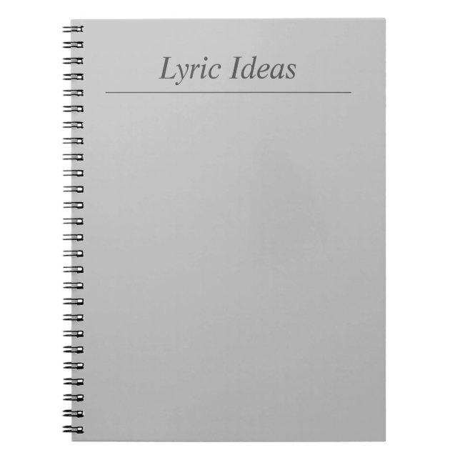 Adaptierbares Gray Lyric IdeenNotebook Notizblock (Vorderseite)