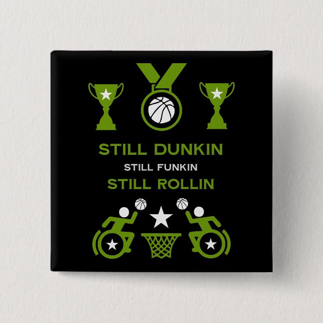 Adaptiver Mit Behinderung Basketball Button (Vorderseite)