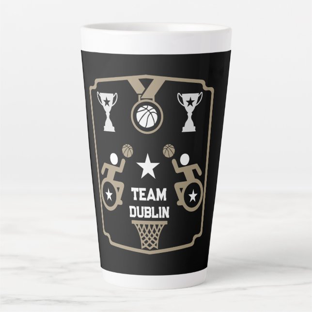 Adaptiver Mit Behinderung Basketball Milchtasse (Vorderseite)