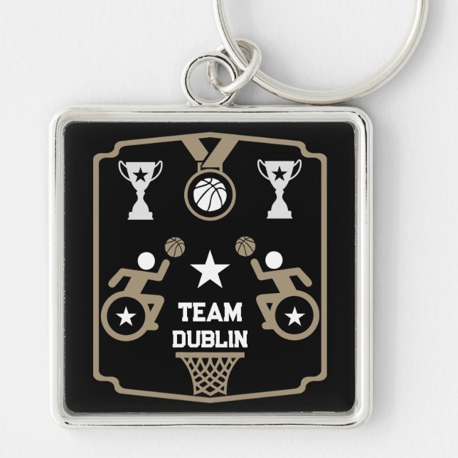 Adaptiver Mit Behinderung Basketball Schlüsselanhänger (Vorne)