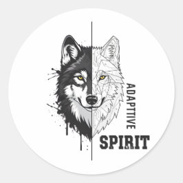 Adaptiver Spirit Wolf Rundsticker Runder Aufkleber