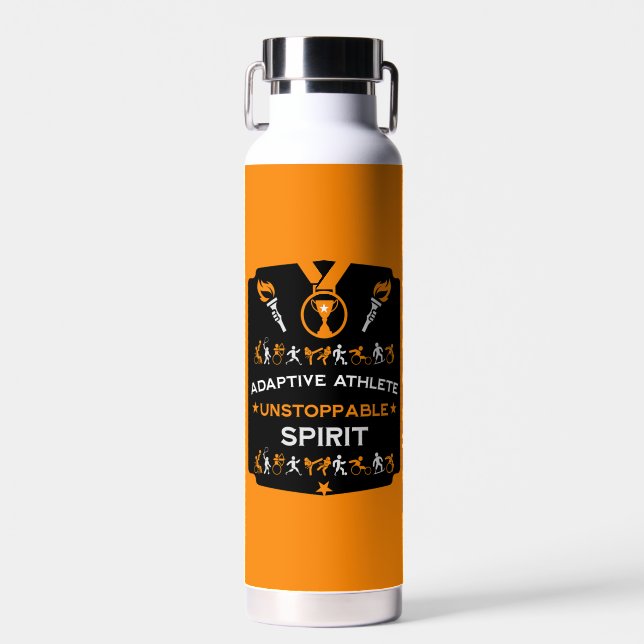 Adaptives Mit Behinderung Sportgeschenk Trinkflasche (Vorne)