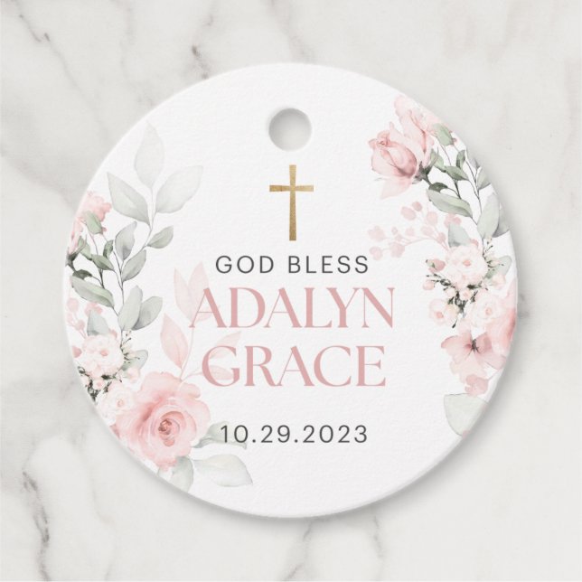Adayln Grace Baptiss Tags Geschenkanhänger (Vorderseite)