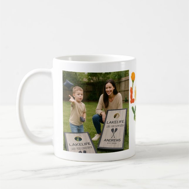 Add 2 Photos - Simple Collage on both sides Coffee Kaffeetasse (Links)