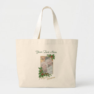 Add-A-Foto Vintag Happy Christmas Neu Jumbo Stoffbeutel