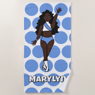 Add A Name  Beach Towel Baby Blue /White Strandtuch