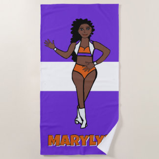 Add A Name  Beach Towel Purple / Orange Strandtuch