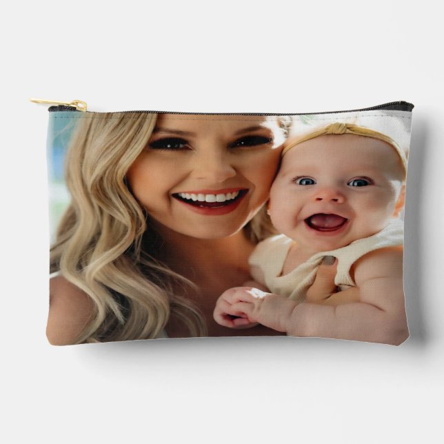 Add Baby Photo Personalize Customize Zubehörtasche (Vorderseite)