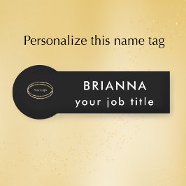 Add Business Logo Modern Black Bold Professional Namensschild