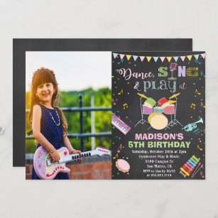 ADD FOTO - Girl Music Geburtstagskhalle Einladung