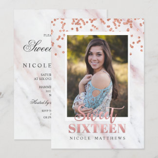 ADD FOTO - Modern Sweet 16 nvitation Einladung