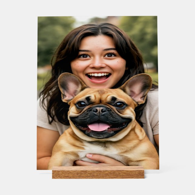 Add French Bulldog Photo Personalize Acrylschild (Vorderseite)