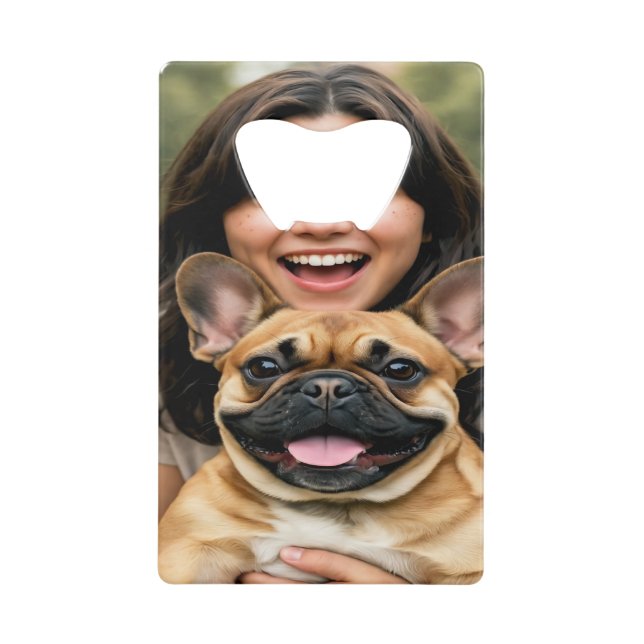 Add French Bulldog Photo Personalize Geldbeutel Flaschenöffner (Vorderseite)
