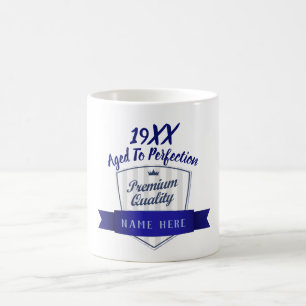 ADD JAHR GEBOREN, Geburtstags-Meilenstein-Geschenk Kaffeetasse