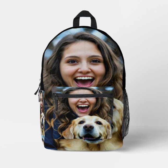 Add Labrador Retriever Photo Personalize Bedruckter Rucksack (Vorderseite)