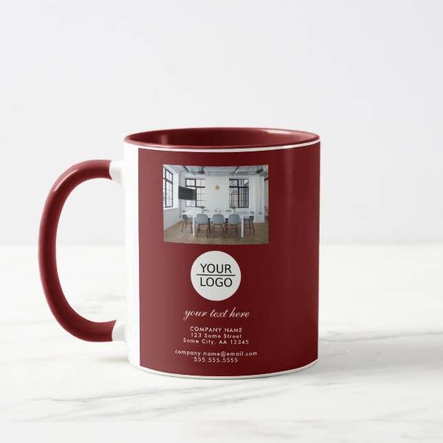 Add Logo Custom Text Company Photo 2024 Calendar Tasse (Links)