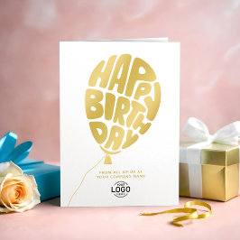 Add Logo Gold Letter Ballon Business Geburtstag Karte