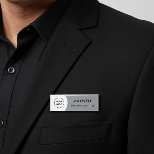 Add Logo | Modern Simple Elegant Magnet Title Namenschild (Von Creator hochgeladen)