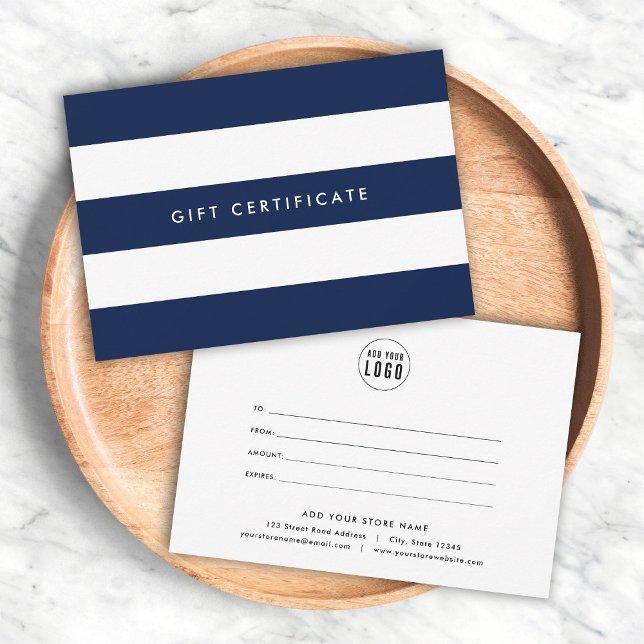 Add Logo Stripes & Custom Color Gift Certificate (Von Creator hochgeladen)