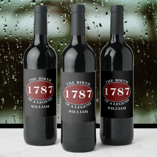 Add Name And Year Birthday Black Weinetikett