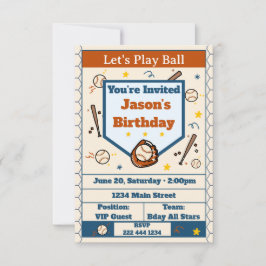 Add Name - Baseball Birthday Invitation for Boys Einladung