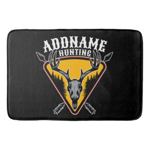 ADD NAME Junter Elk Skull Big Antlers Hirsche Jagd Badematte