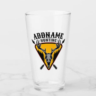 ADD NAME Junter Elk Skull Big Antlers Hirsche Jagd Glas