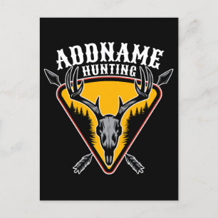 ADD NAME Junter Elk Skull Big Antlers Hirsche Jagd Postkarte