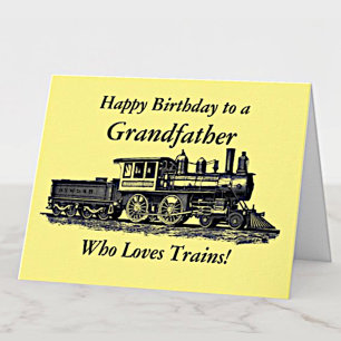 Add Name Personalize Railway Grandfather Birthday Karte