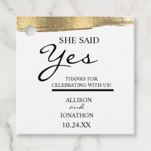 Add Name Sie Sagte Ja Gold Glitter Verlobung Geschenkanhänger