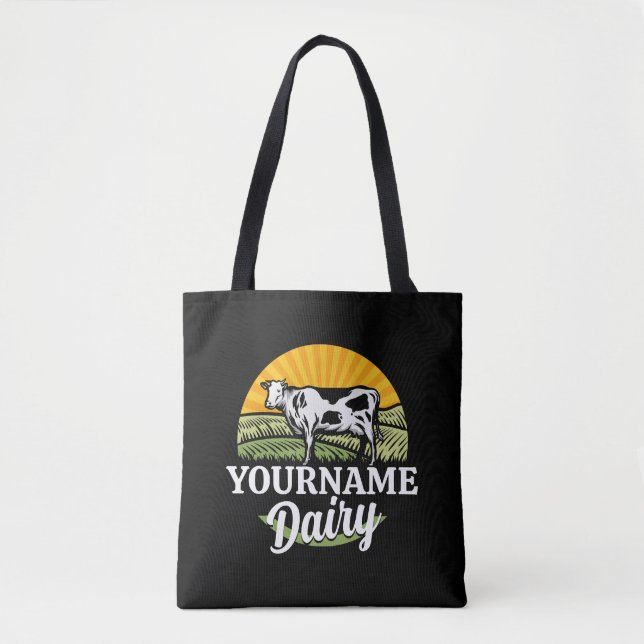 ADD NAME Sunset Dairy Farm Grazing Holstein Kuh (Vorderseite)