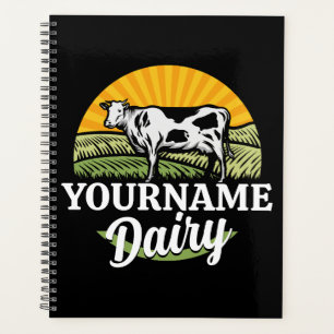 ADD NAME Sunset Dairy Farm Grazing Holstein Kuh Planer