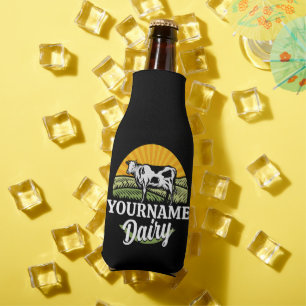 ADD NAME Sunset Dairy Farm Weidende Holstein-Kuh Flaschenkühler