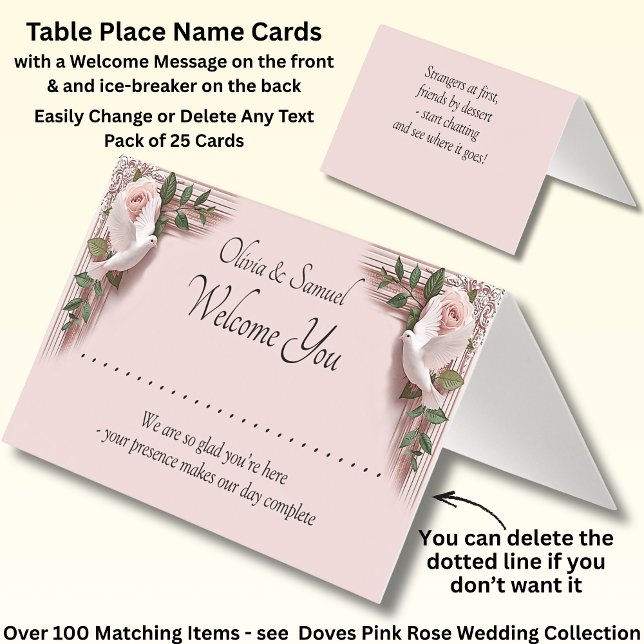 Add Name - Table Place Card - with Messages  (Von Creator hochgeladen)